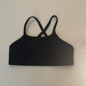 NWT Athleta girl black cami bra top crisscross straps